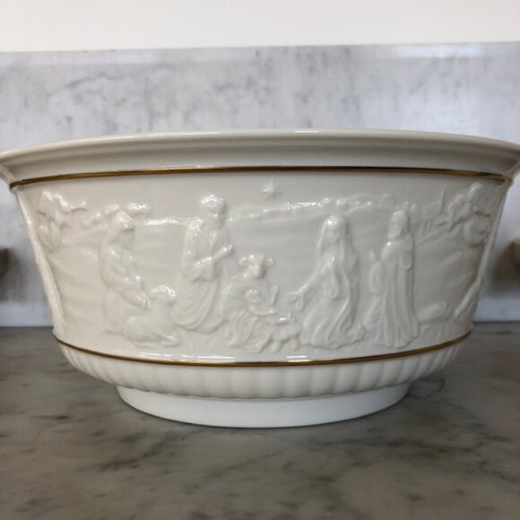 LENOX 1991 Nativity Bowl Fine Ivory China - Picture 1 of 16